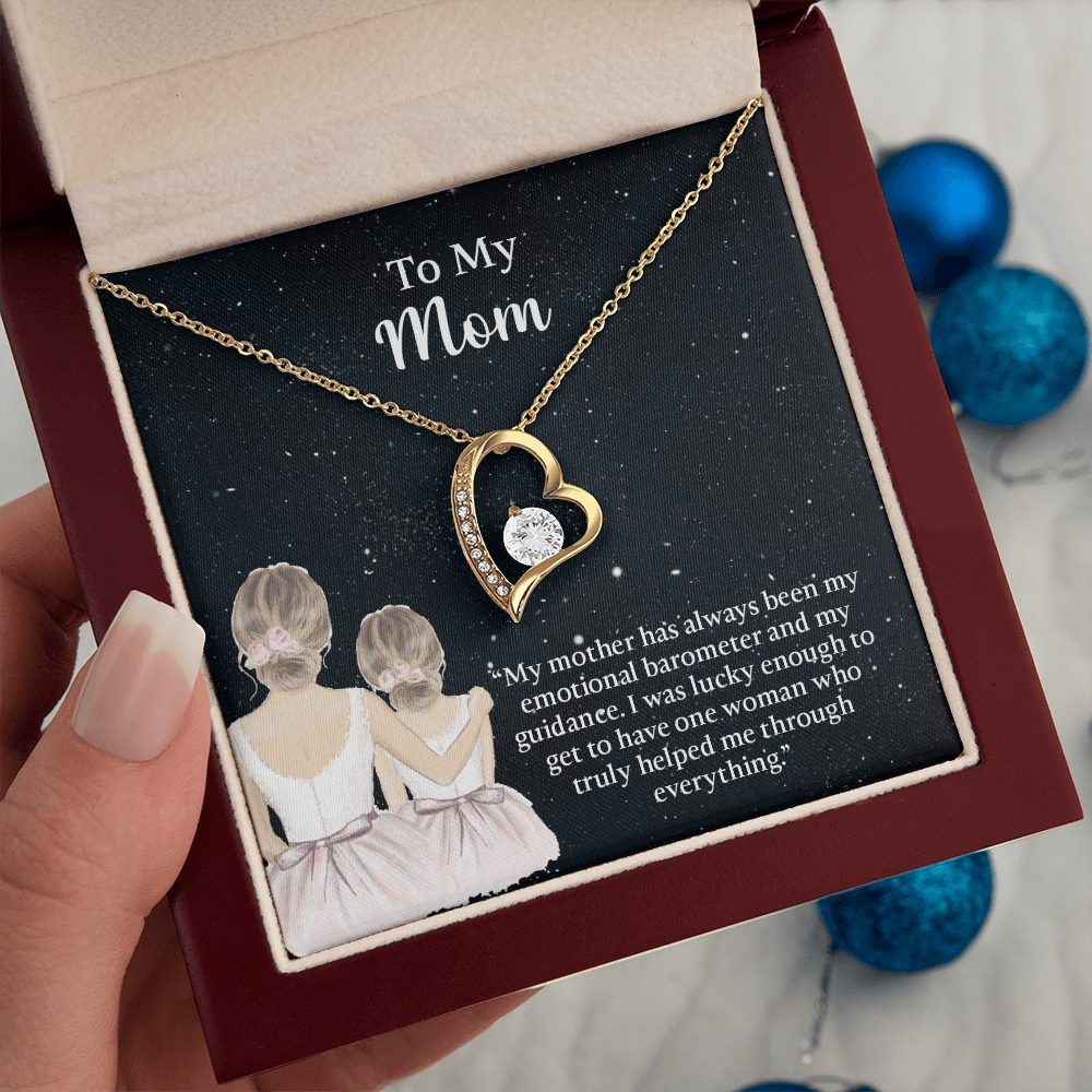 To My Mom Forever Love Necklace, Mom Birthday Gift From Daughter, Mothers Day Necklace, Message Card Jewelry For Mom