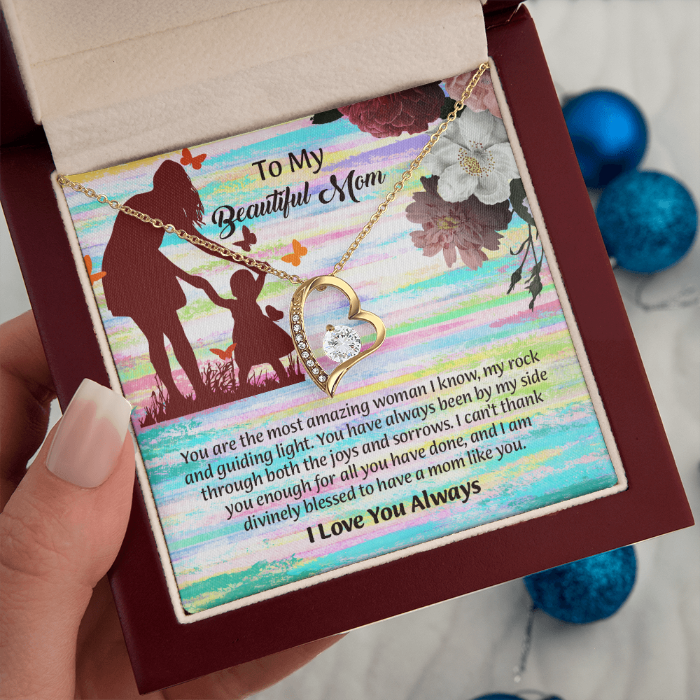 To My Beautiful Mom Necklace, Mothers Day Gift To Mom, Thoughtful Present from Son, Mom Necklace From daughter
