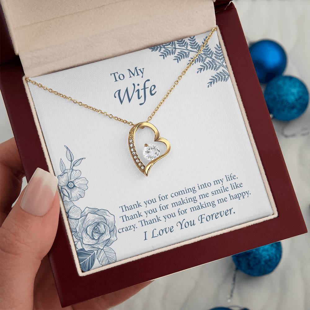 Forever Love Necklace for Wife, Necklace for Wife, Message Card Jewelry, Romantic Anniversary gift for Wife, Wife Birthday Gift