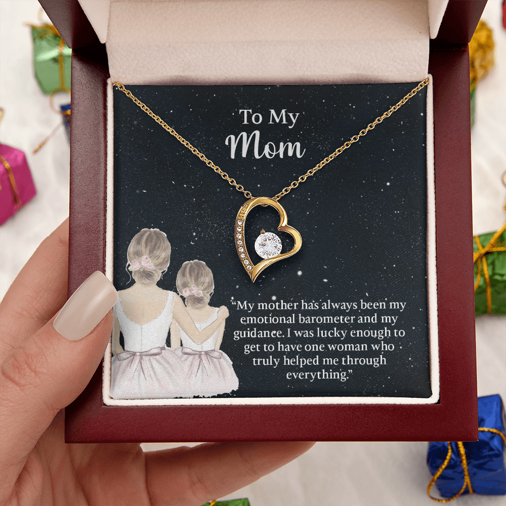 To My Mom Forever Love Necklace, Mom Birthday Gift From Daughter, Mothers Day Necklace, Message Card Jewelry For Mom