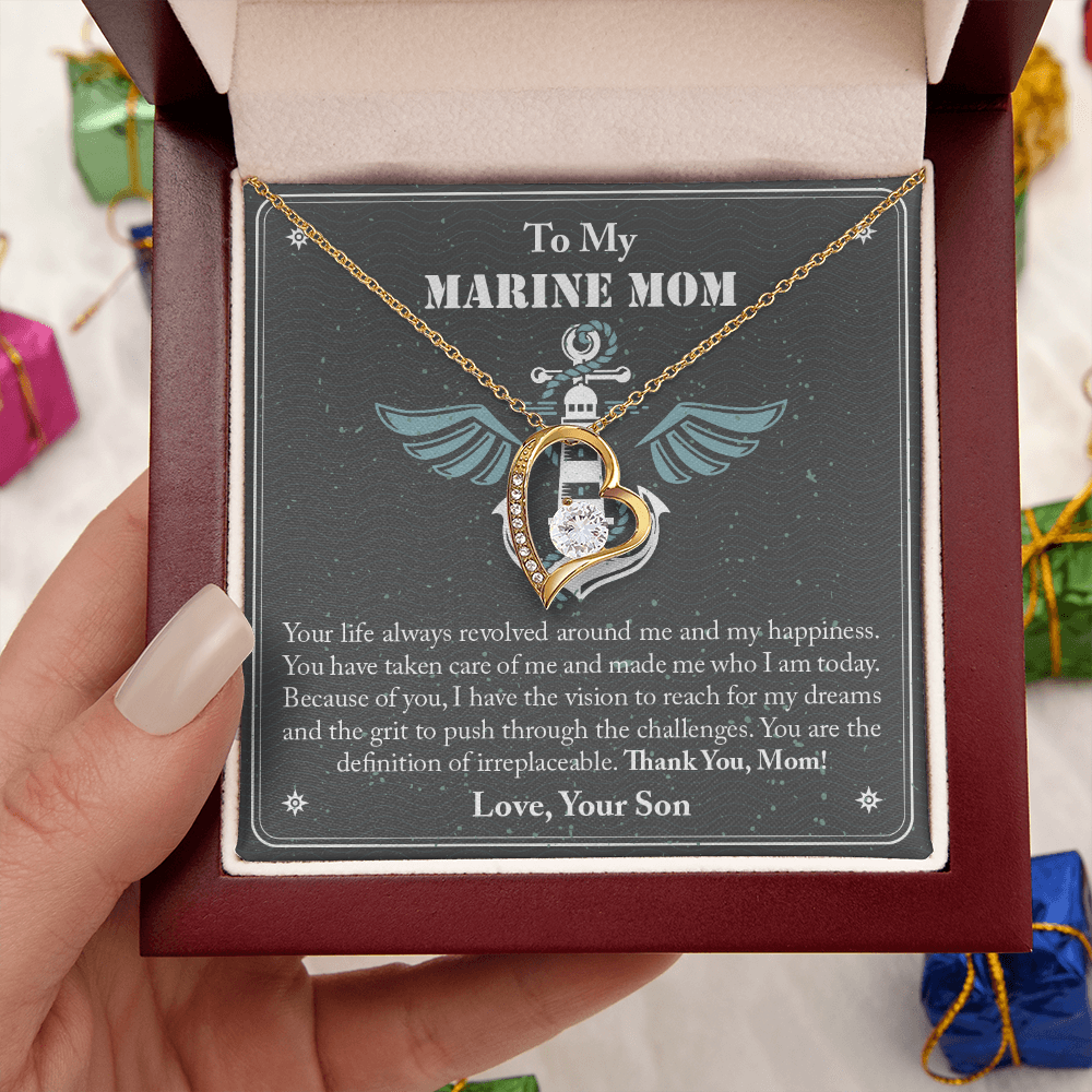 To My Marine Mom Forever Love Necklace, Military Mom Necklace, Gift For Mom Necklace, Marine Mom Gifts, Army Mom, Marine Necklace