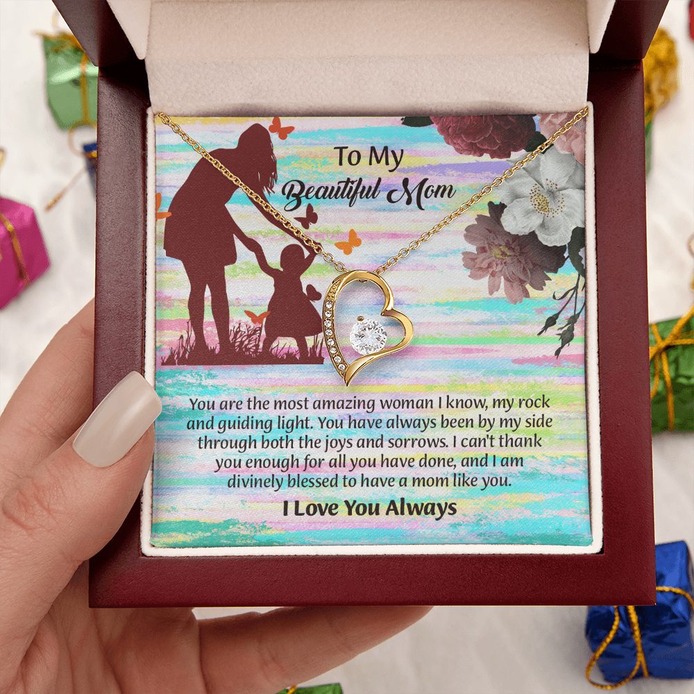 To My Beautiful Mom Necklace, Mothers Day Gift To Mom, Thoughtful Present from Son, Mom Necklace From daughter