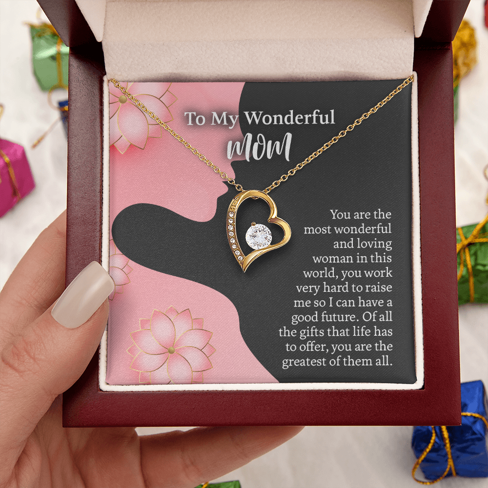 To My Wonderful Mom Necklace, Mothers Day Gift for Mom, Thoughtful Present from Son, Mom Necklace From daughter