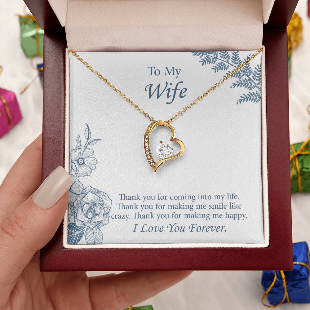 Forever Love Necklace for Wife, Necklace for Wife, Message Card Jewelry, Romantic Anniversary gift for Wife, Wife Birthday Gift