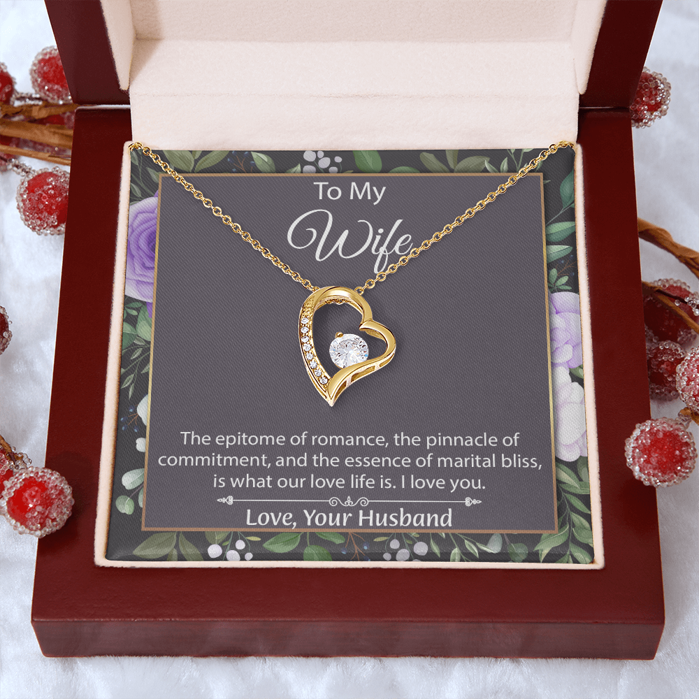 To My Wife Forever Love Necklace, Wife Sentimental Gift, Anniversary Gift For Wife, Wife Birthday Gift, Necklace For Wife