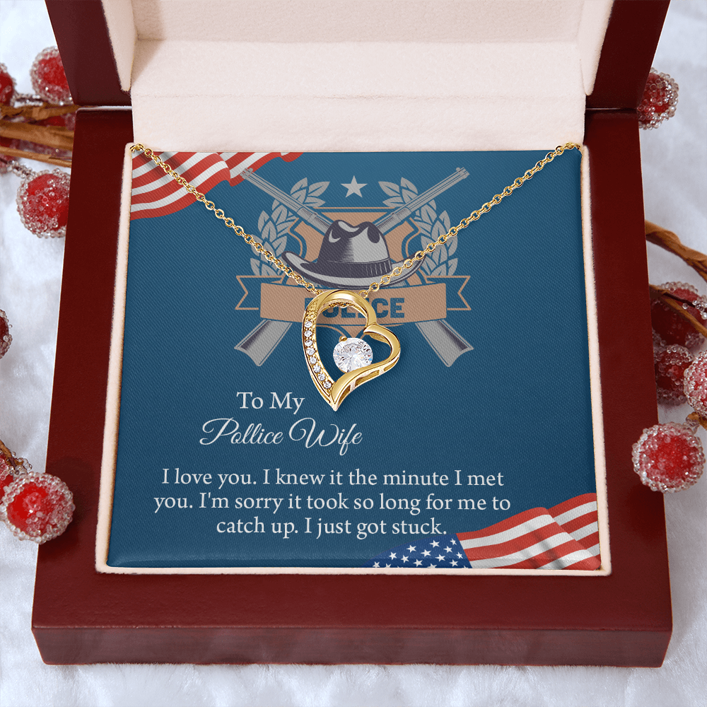 To My Police Wife Forever Love Necklace, Gift for Police Officer Wife, Police Wife Anniversary Present, Husband To Wife Birthday Gifts