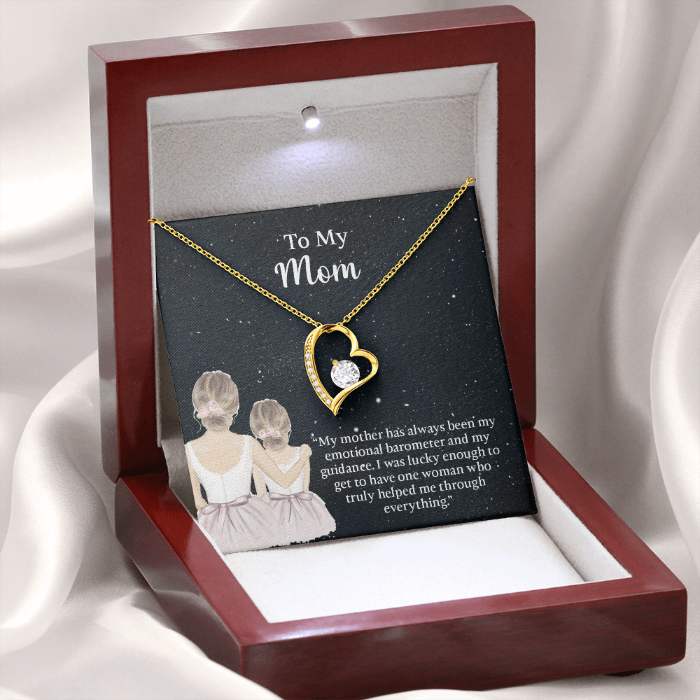 To My Mom Forever Love Necklace, Mom Birthday Gift From Daughter, Mothers Day Necklace, Message Card Jewelry For Mom