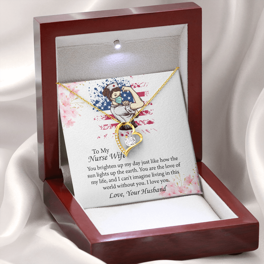 To My Nurse Wife Forever Love Necklace, Anniversary Gift for Wife, Wife Birthday Gift, Nurse Graduation Jewelry Gifts