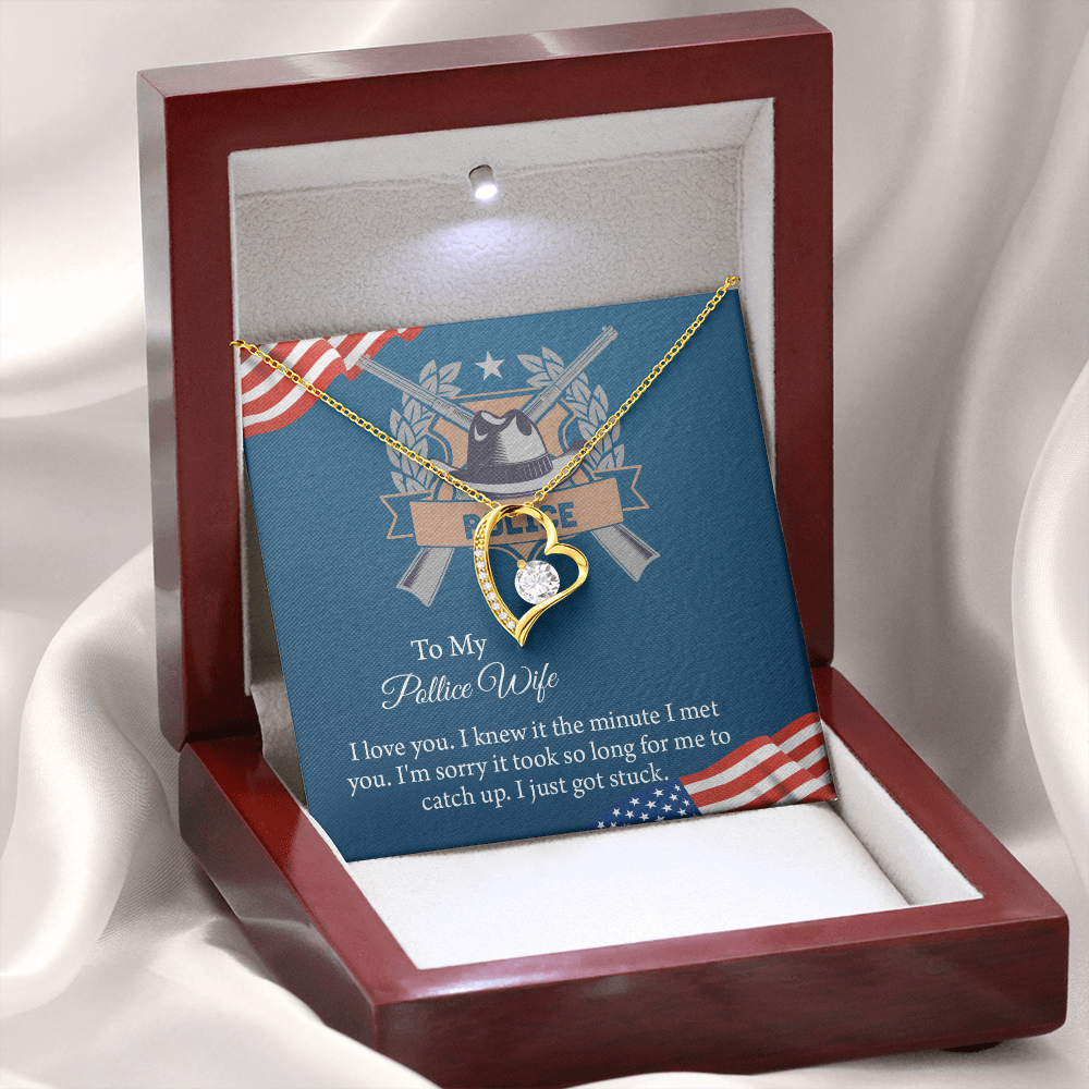 To My Police Wife Forever Love Necklace, Gift for Police Officer Wife, Police Wife Anniversary Present, Husband To Wife Birthday Gifts