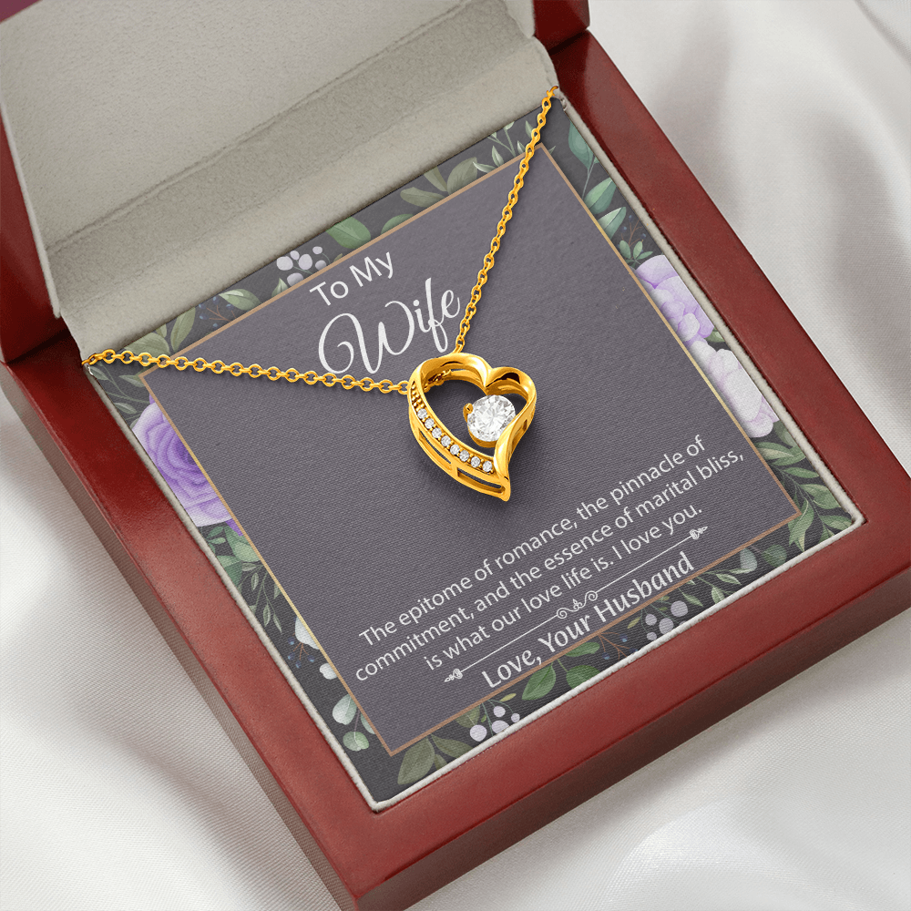To My Wife Forever Love Necklace, Wife Sentimental Gift, Anniversary Gift For Wife, Wife Birthday Gift, Necklace For Wife