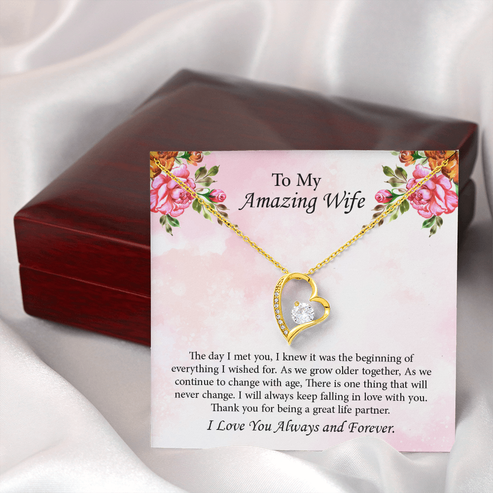 To My Amazing Wife Forever Love Necklace, Wife Jewelry, Anniversary Gift for Wife, Wife Birthday Gift, Necklace for Wife