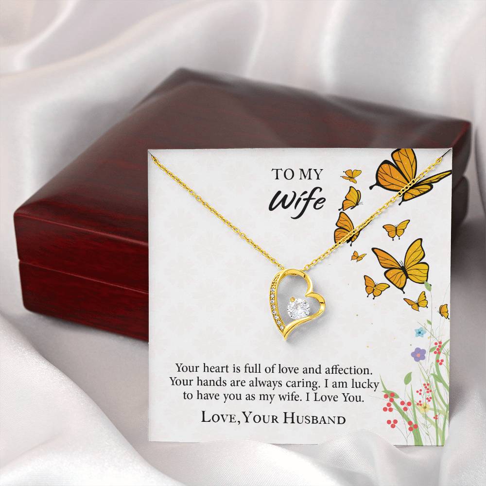 To My Wife Forever Love Necklace, Necklace Gift For Wife, Anniversary Gift For Wife, Wife Birthday Gift