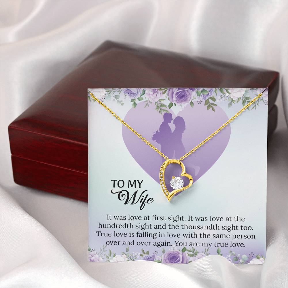 To My Wife Forever Love Necklace, Necklace For Wife, Anniversary Gift For Wife, Wife Birthday Gift