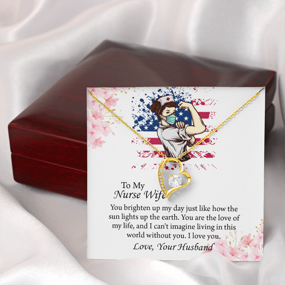 To My Nurse Wife Forever Love Necklace, Anniversary Gift for Wife, Wife Birthday Gift, Nurse Graduation Jewelry Gifts