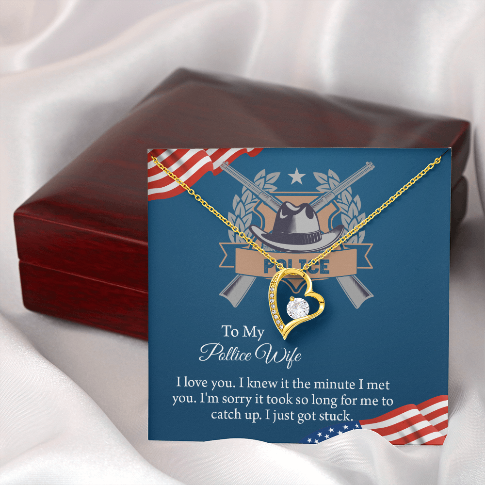 To My Police Wife Forever Love Necklace, Gift for Police Officer Wife, Police Wife Anniversary Present, Husband To Wife Birthday Gifts