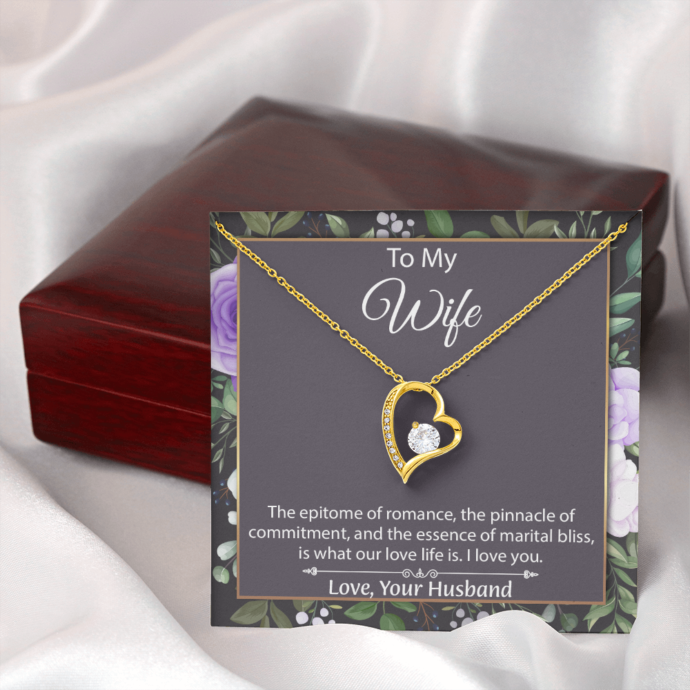 To My Wife Forever Love Necklace, Wife Sentimental Gift, Anniversary Gift For Wife, Wife Birthday Gift, Necklace For Wife