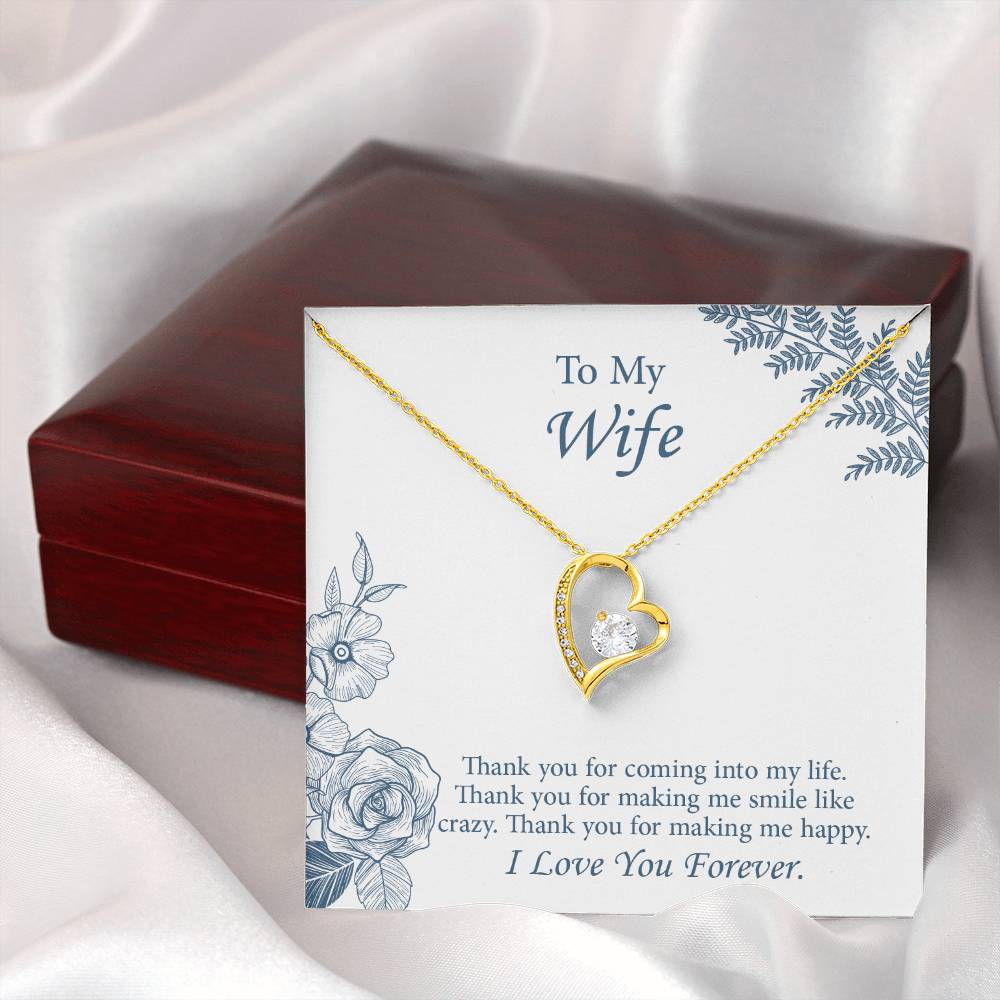 Forever Love Necklace for Wife, Necklace for Wife, Message Card Jewelry, Romantic Anniversary gift for Wife, Wife Birthday Gift