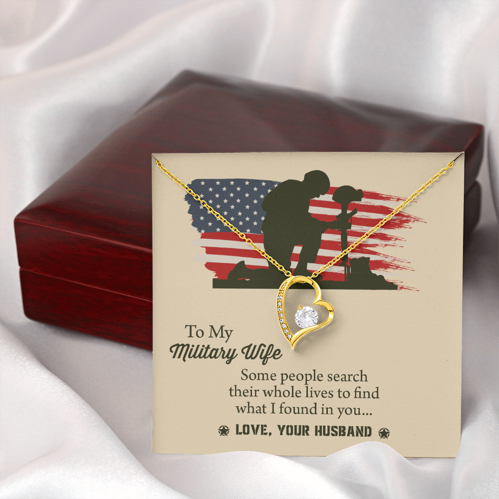 To My Military Wife Forever Love Necklace, Military Wife Gift, Gift from Husband to Wife, Anniversary Gift for Army Wife