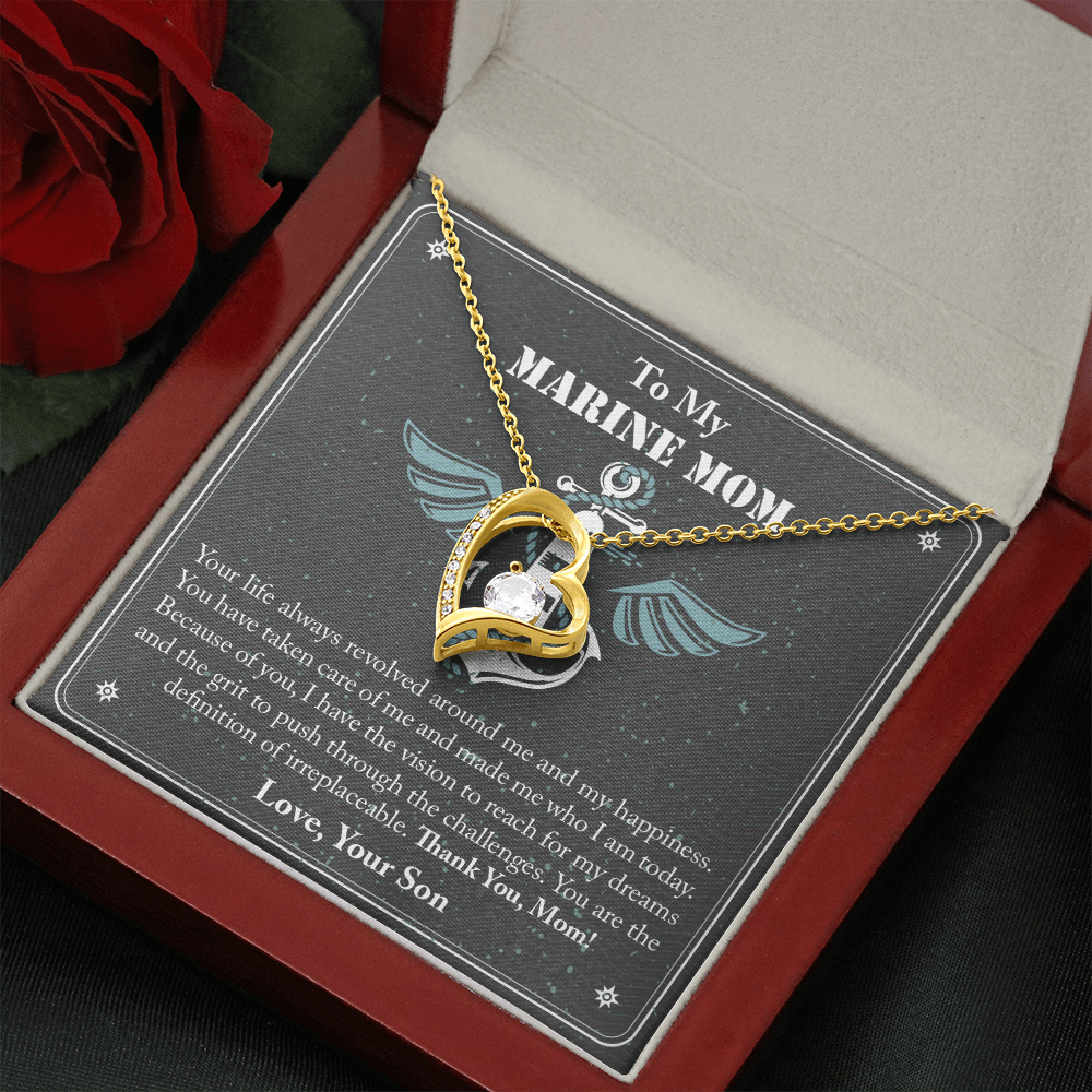 To My Marine Mom Forever Love Necklace, Military Mom Necklace, Gift For Mom Necklace, Marine Mom Gifts, Army Mom, Marine Necklace