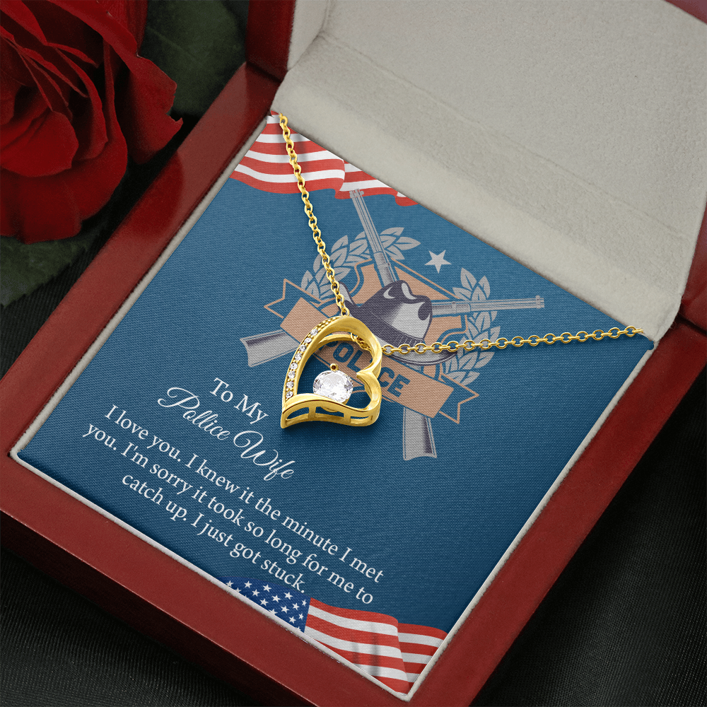 To My Police Wife Forever Love Necklace, Gift for Police Officer Wife, Police Wife Anniversary Present, Husband To Wife Birthday Gifts