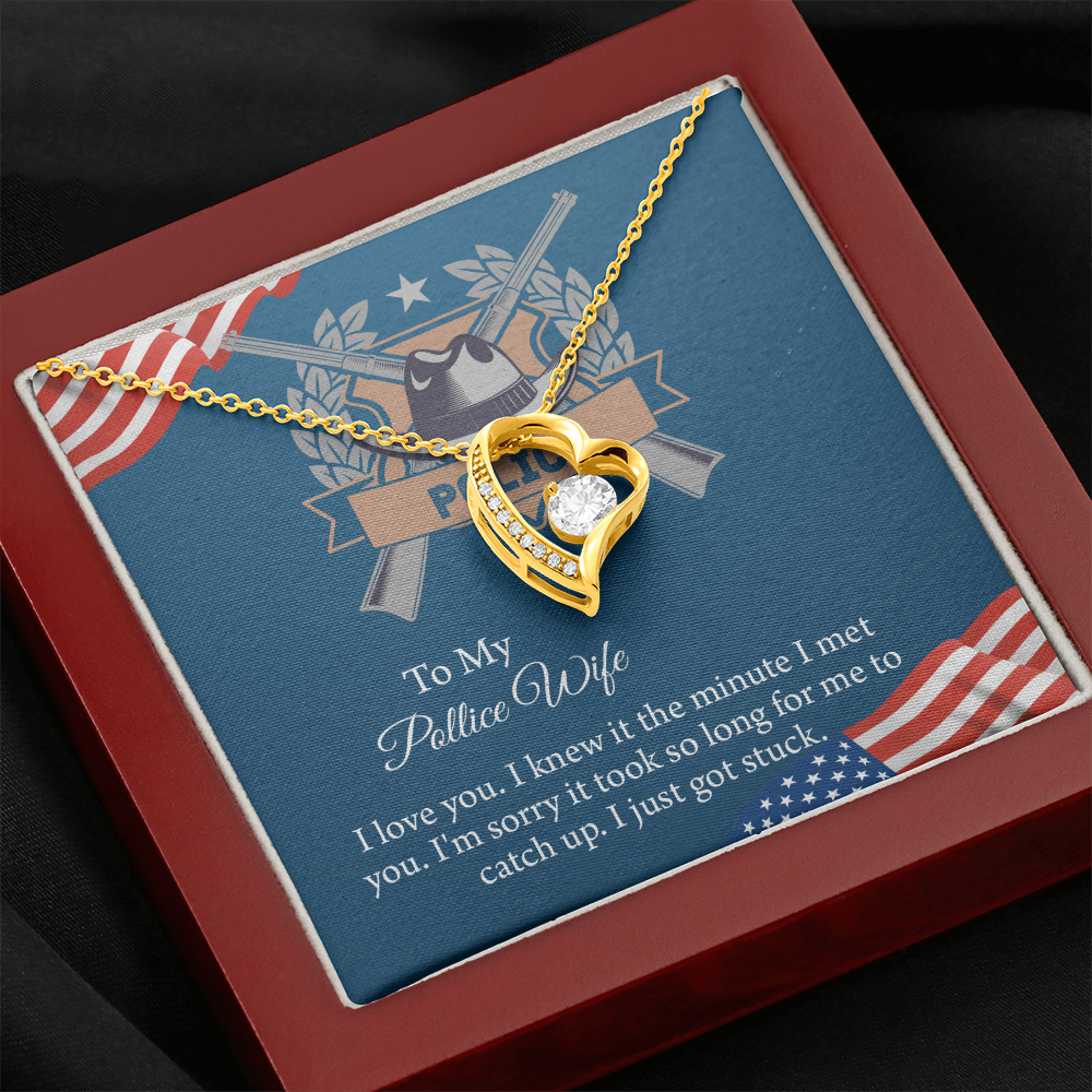 To My Police Wife Forever Love Necklace, Gift for Police Officer Wife, Police Wife Anniversary Present, Husband To Wife Birthday Gifts
