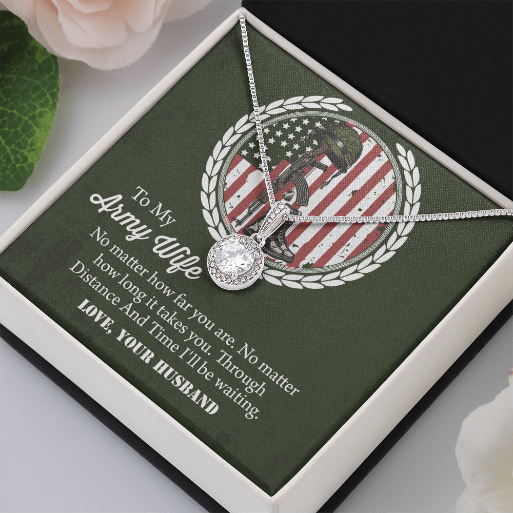 To My army wife Eternal Hope Necklace, Military Wife Gift, Gift from Husband to Wife, Anniversary Gift for Army Wife