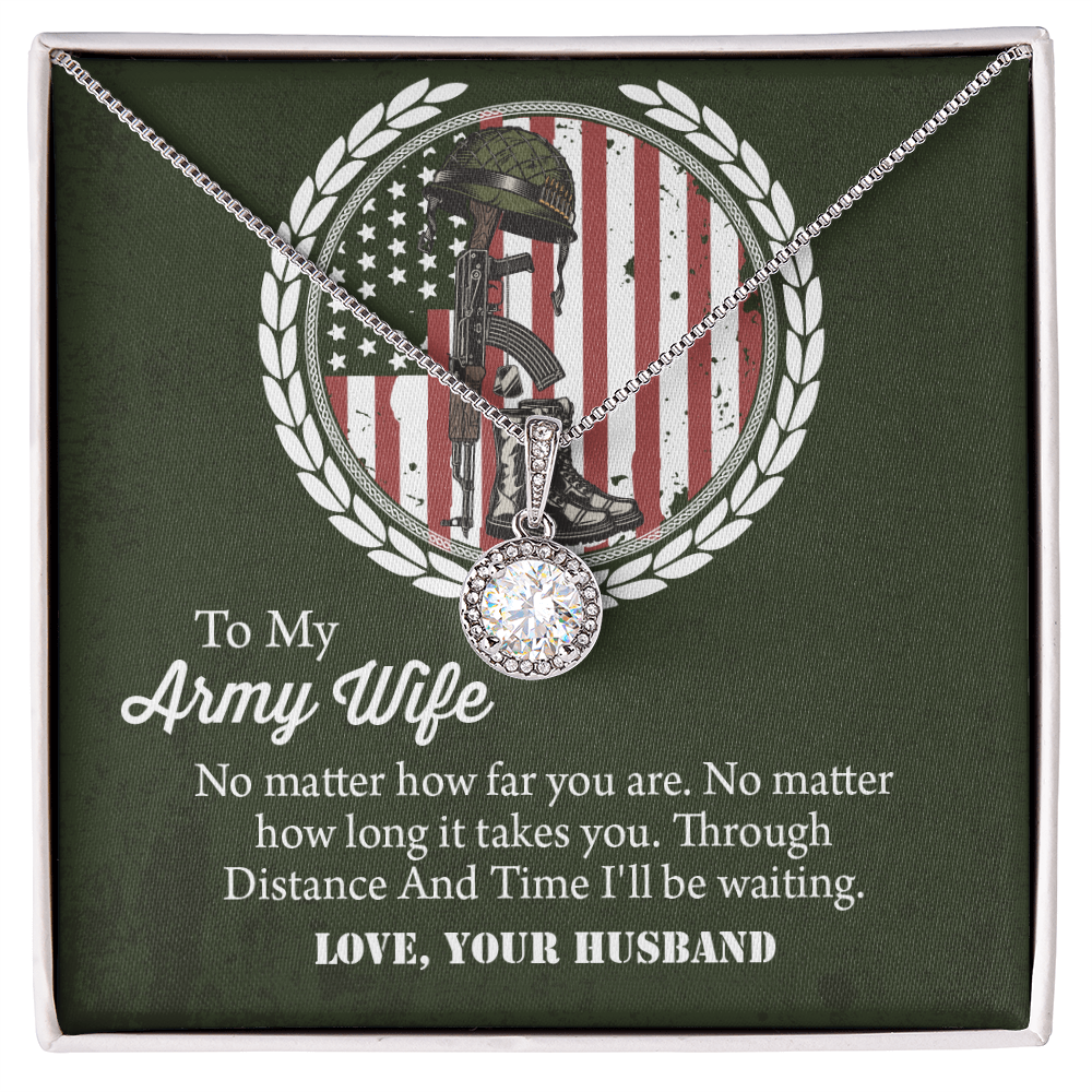 To My army wife Eternal Hope Necklace, Military Wife Gift, Gift from Husband to Wife, Anniversary Gift for Army Wife