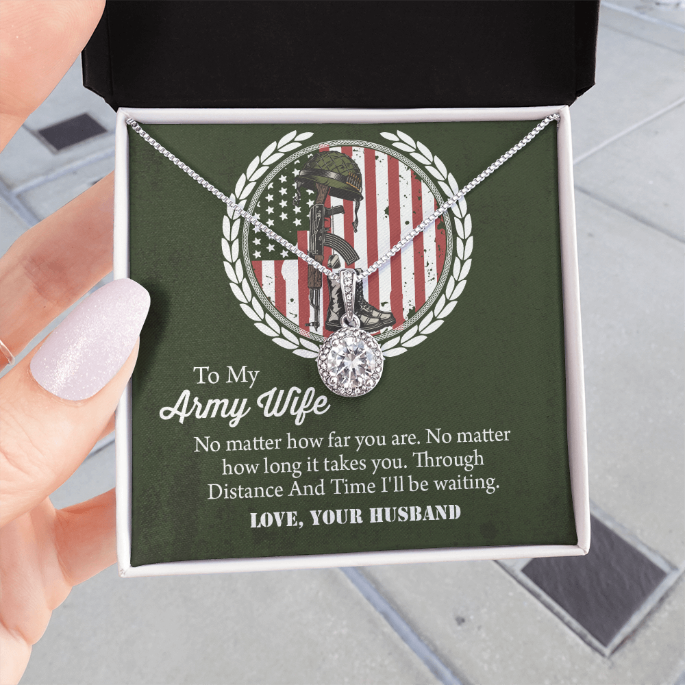 To My army wife Eternal Hope Necklace, Military Wife Gift, Gift from Husband to Wife, Anniversary Gift for Army Wife