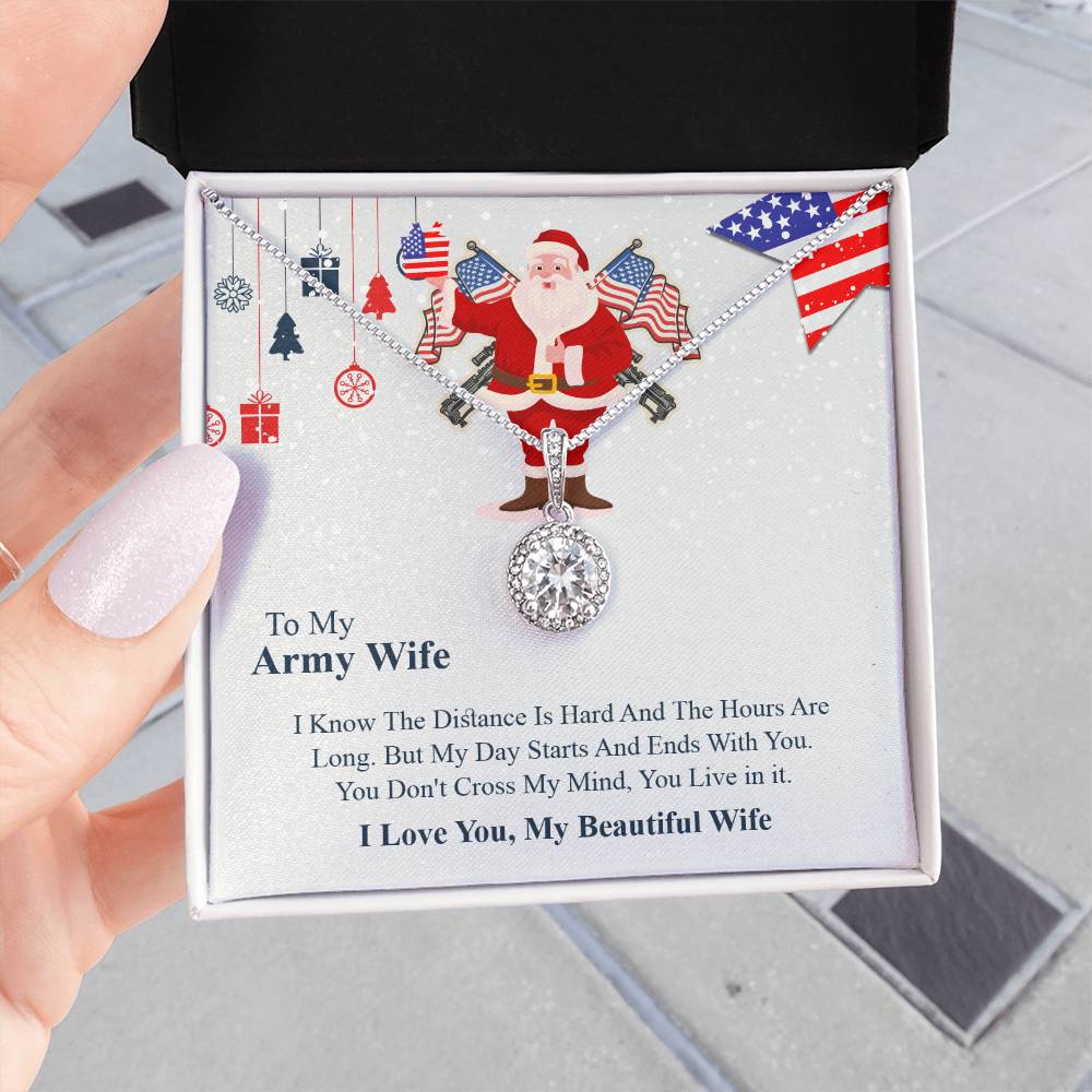 To My army wife Eternal Hope Necklace, Military Wife Gift, Gift from Husband to Wife, Anniversary Gift for Army Wife