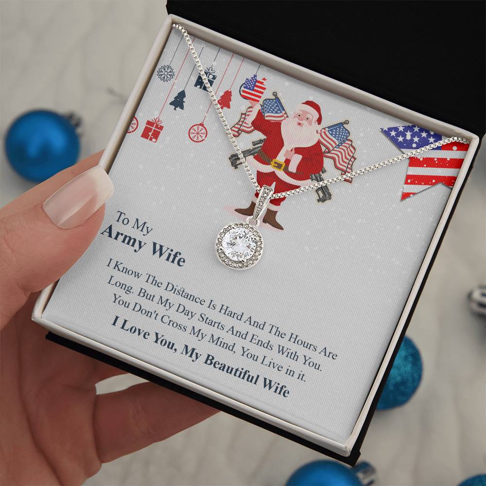 To My army wife Eternal Hope Necklace, Military Wife Gift, Gift from Husband to Wife, Anniversary Gift for Army Wife