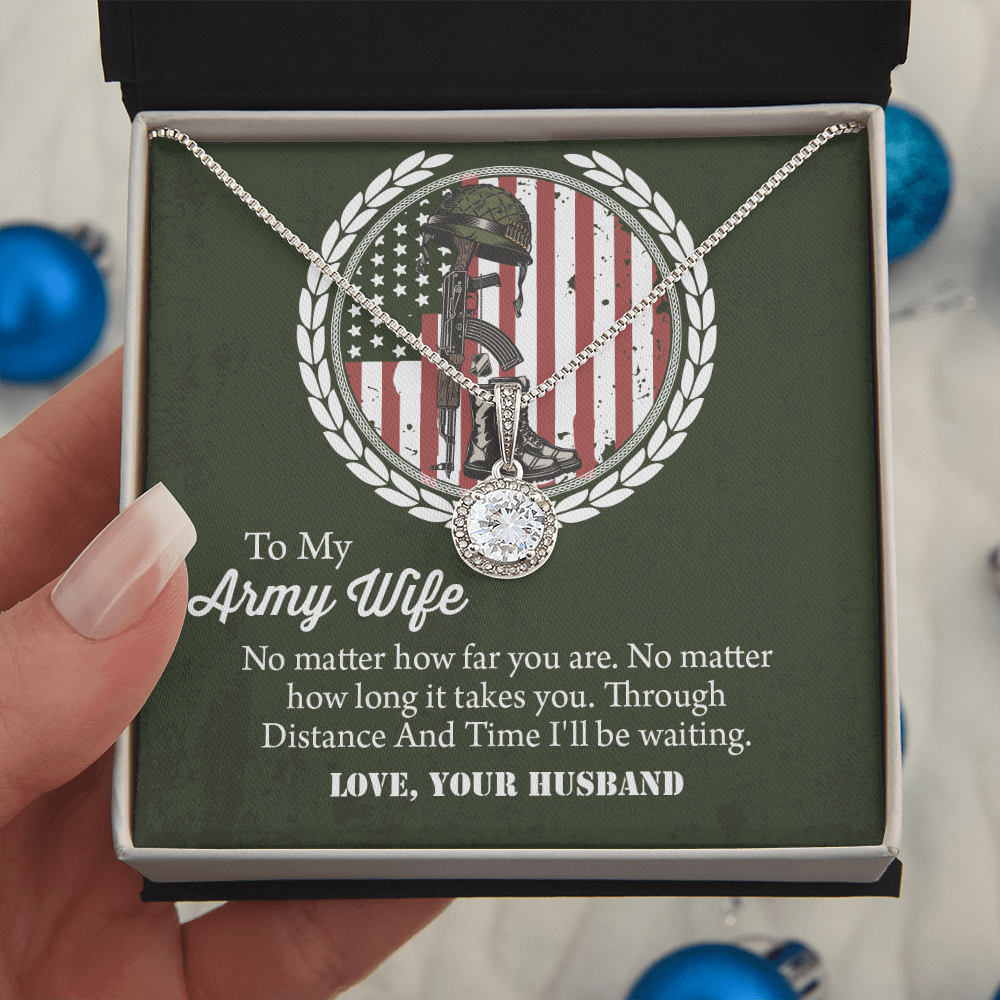 To My army wife Eternal Hope Necklace, Military Wife Gift, Gift from Husband to Wife, Anniversary Gift for Army Wife