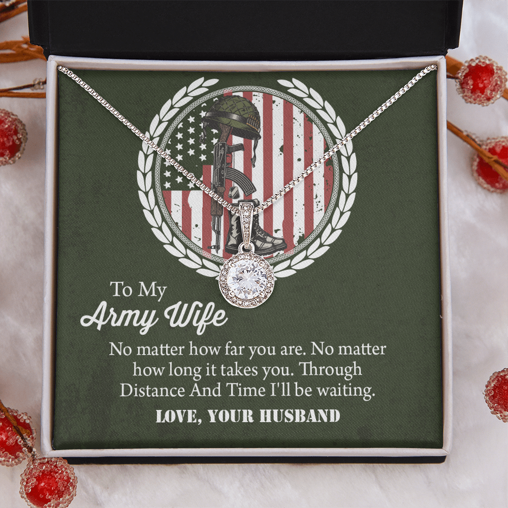 To My army wife Eternal Hope Necklace, Military Wife Gift, Gift from Husband to Wife, Anniversary Gift for Army Wife