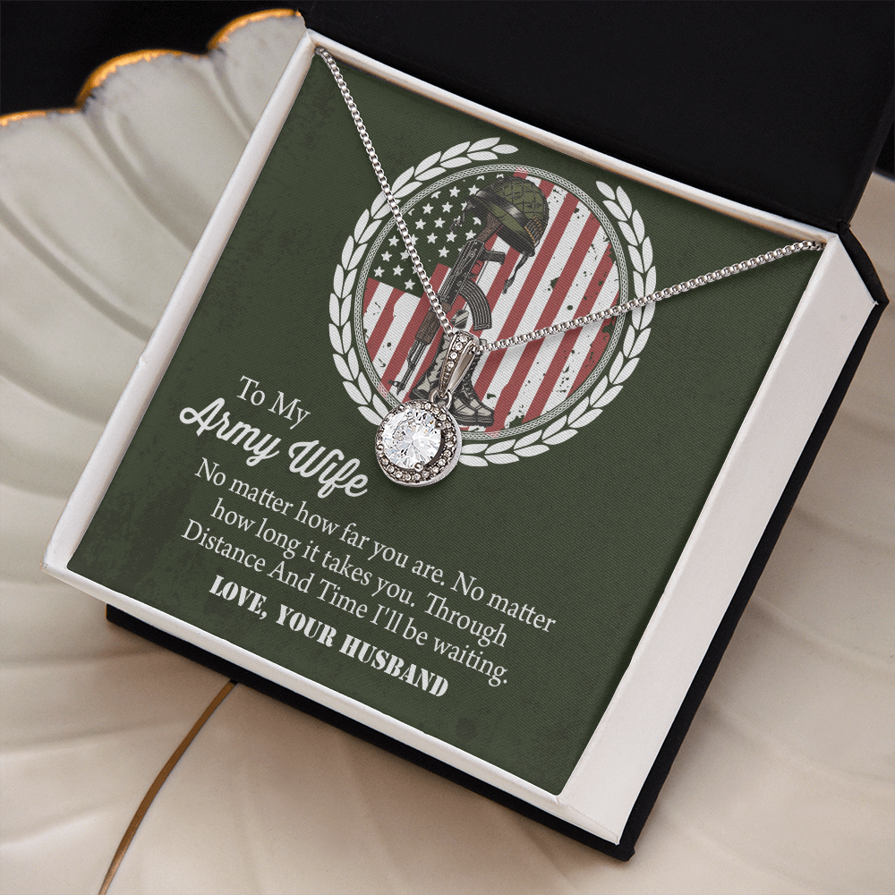 To My army wife Eternal Hope Necklace, Military Wife Gift, Gift from Husband to Wife, Anniversary Gift for Army Wife