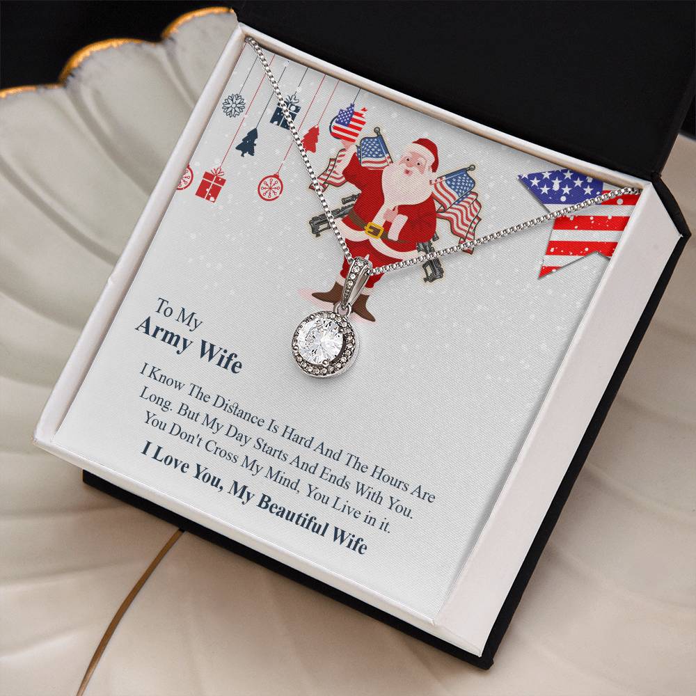 To My army wife Eternal Hope Necklace, Military Wife Gift, Gift from Husband to Wife, Anniversary Gift for Army Wife