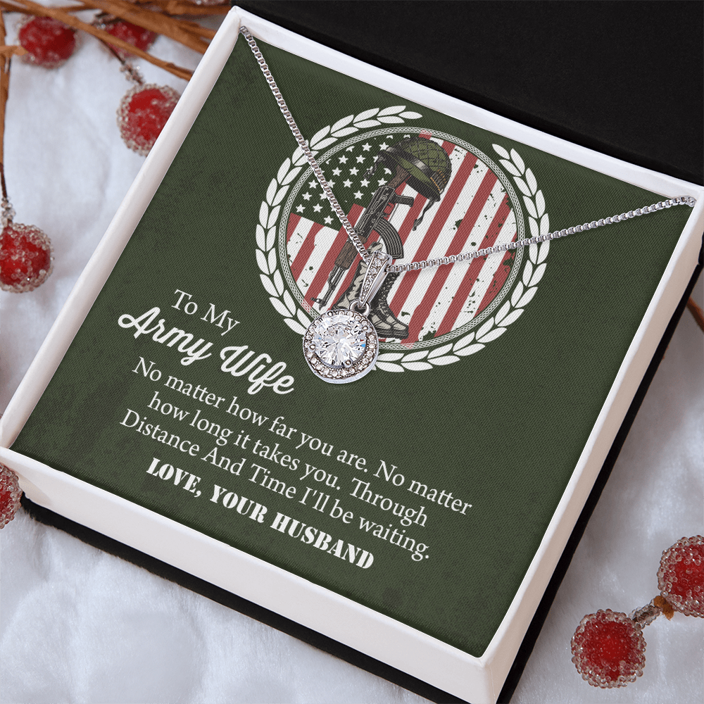 To My army wife Eternal Hope Necklace, Military Wife Gift, Gift from Husband to Wife, Anniversary Gift for Army Wife