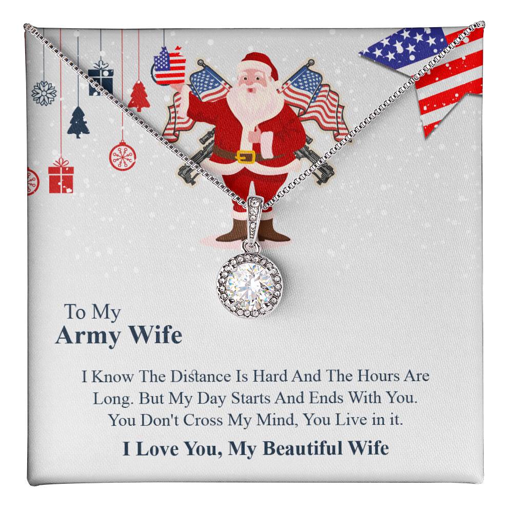 To My army wife Eternal Hope Necklace, Military Wife Gift, Gift from Husband to Wife, Anniversary Gift for Army Wife