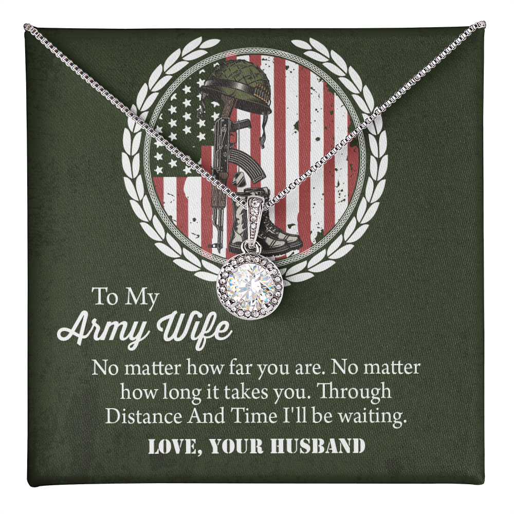 To My army wife Eternal Hope Necklace, Military Wife Gift, Gift from Husband to Wife, Anniversary Gift for Army Wife