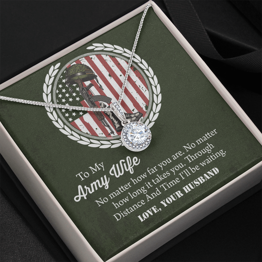 To My army wife Eternal Hope Necklace, Military Wife Gift, Gift from Husband to Wife, Anniversary Gift for Army Wife