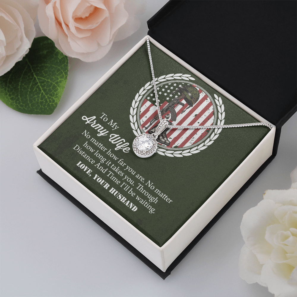 To My army wife Eternal Hope Necklace, Military Wife Gift, Gift from Husband to Wife, Anniversary Gift for Army Wife