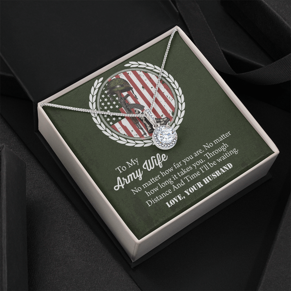 To My army wife Eternal Hope Necklace, Military Wife Gift, Gift from Husband to Wife, Anniversary Gift for Army Wife