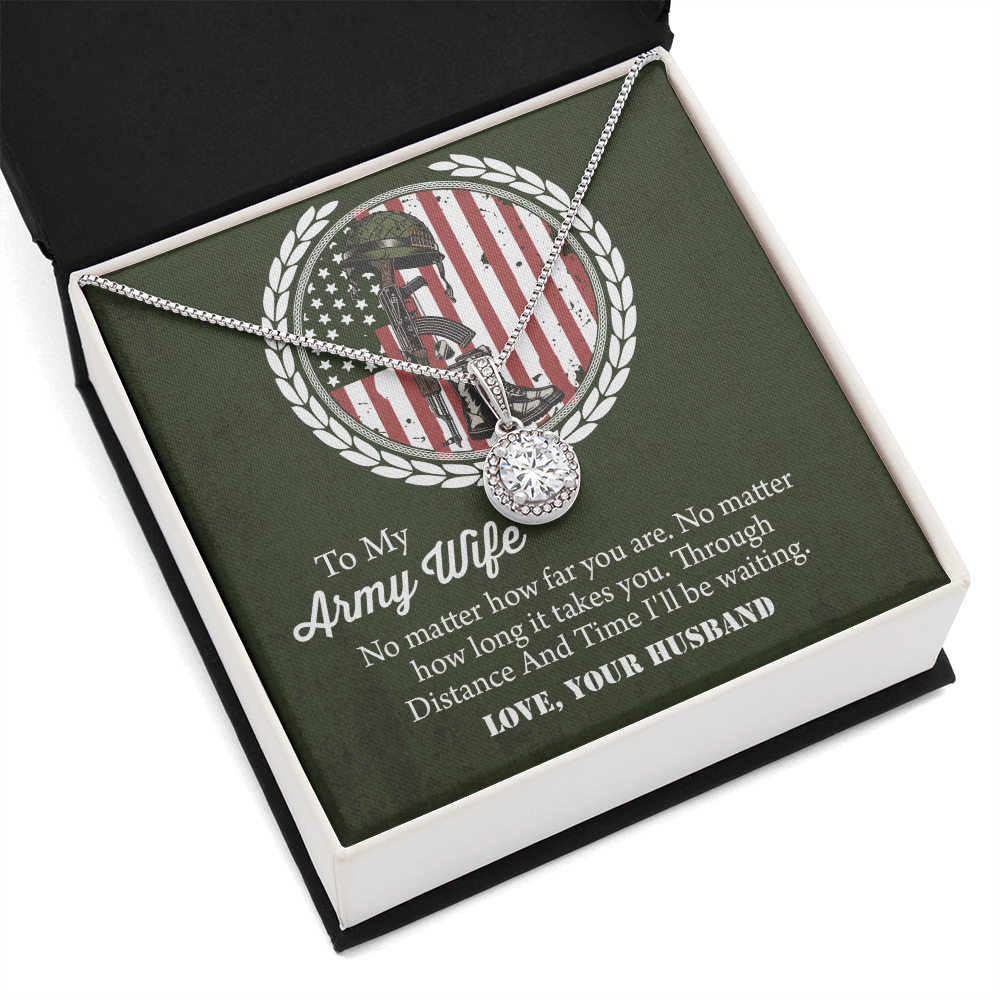 To My army wife Eternal Hope Necklace, Military Wife Gift, Gift from Husband to Wife, Anniversary Gift for Army Wife