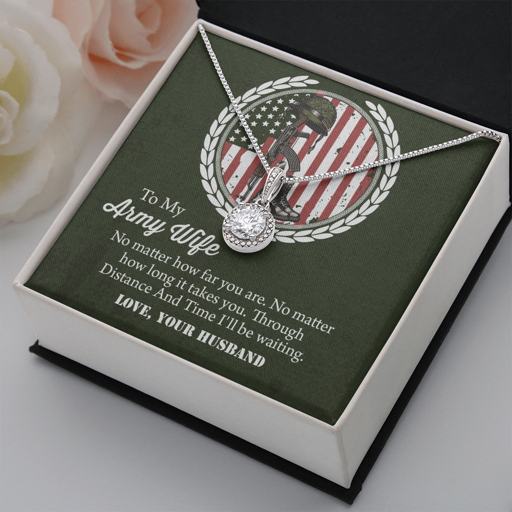 To My army wife Eternal Hope Necklace, Military Wife Gift, Gift from Husband to Wife, Anniversary Gift for Army Wife