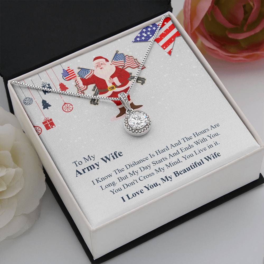 To My army wife Eternal Hope Necklace, Military Wife Gift, Gift from Husband to Wife, Anniversary Gift for Army Wife