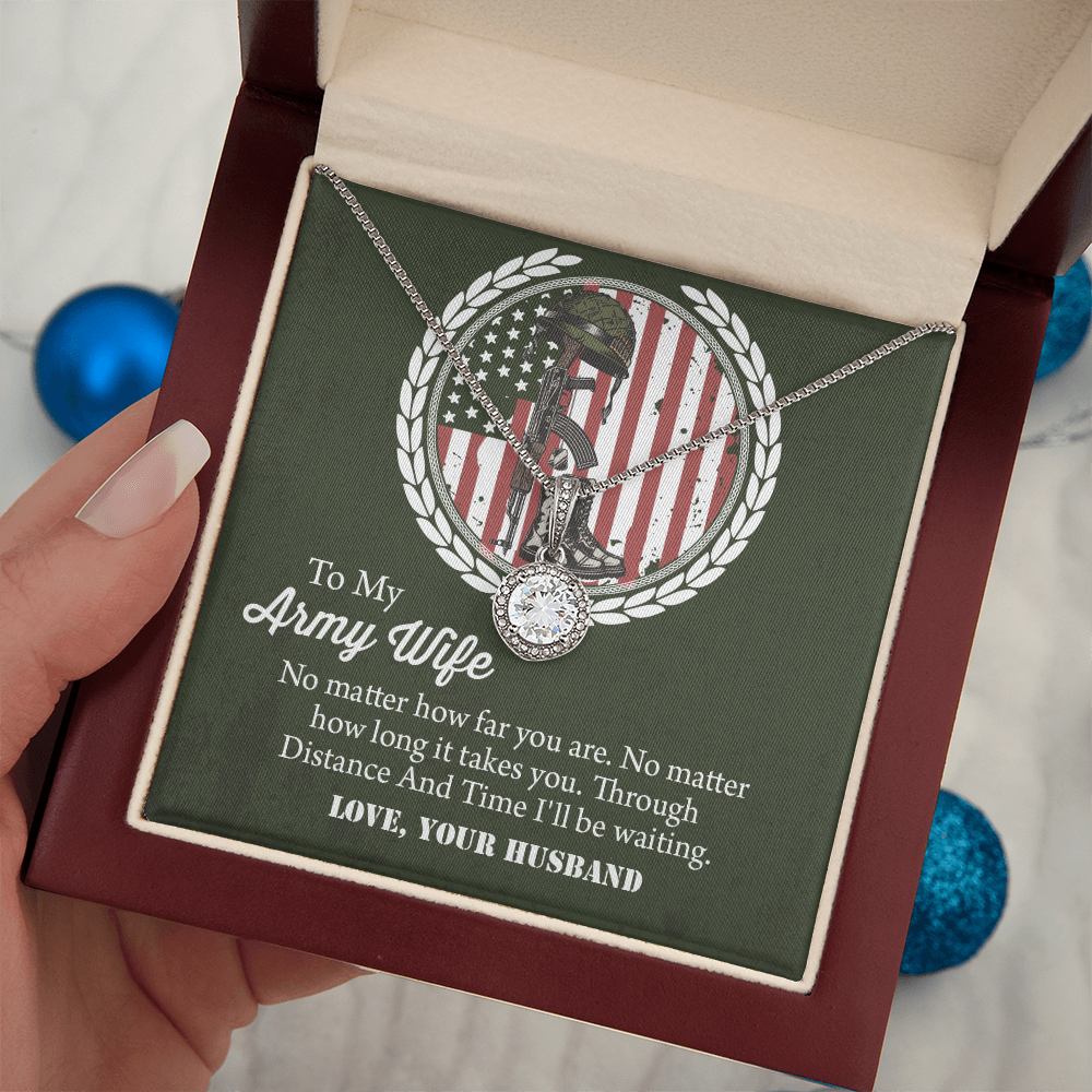 To My army wife Eternal Hope Necklace, Military Wife Gift, Gift from Husband to Wife, Anniversary Gift for Army Wife