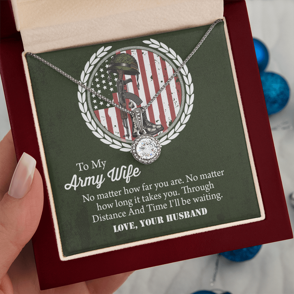 To My army wife Eternal Hope Necklace, Military Wife Gift, Gift from Husband to Wife, Anniversary Gift for Army Wife