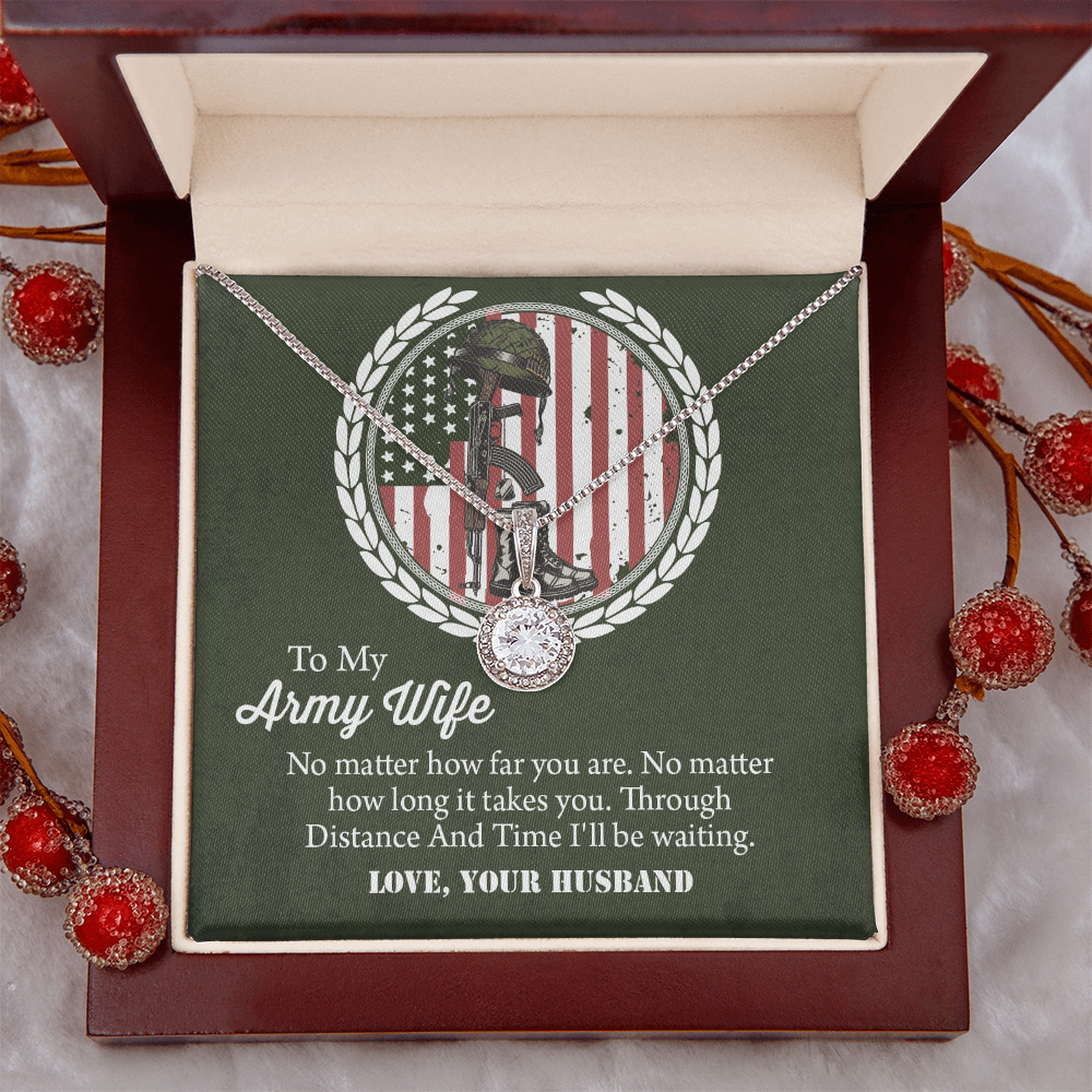 To My army wife Eternal Hope Necklace, Military Wife Gift, Gift from Husband to Wife, Anniversary Gift for Army Wife