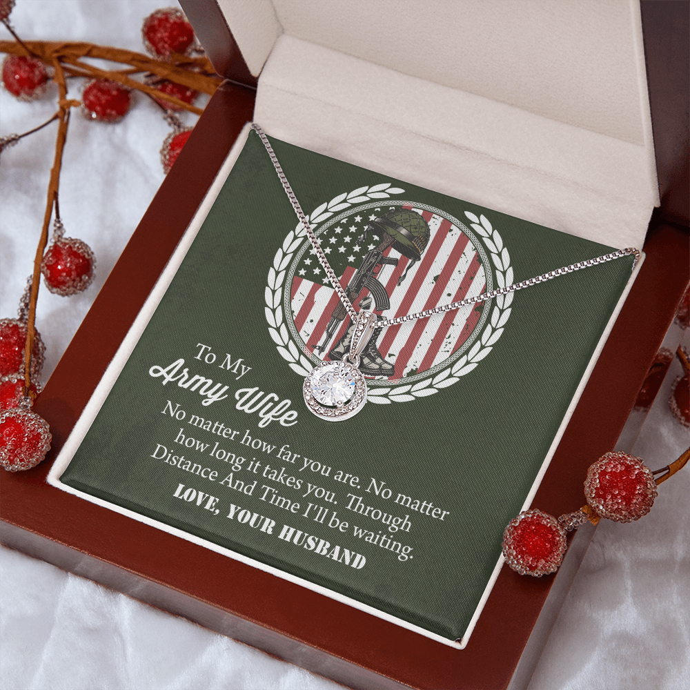 To My army wife Eternal Hope Necklace, Military Wife Gift, Gift from Husband to Wife, Anniversary Gift for Army Wife