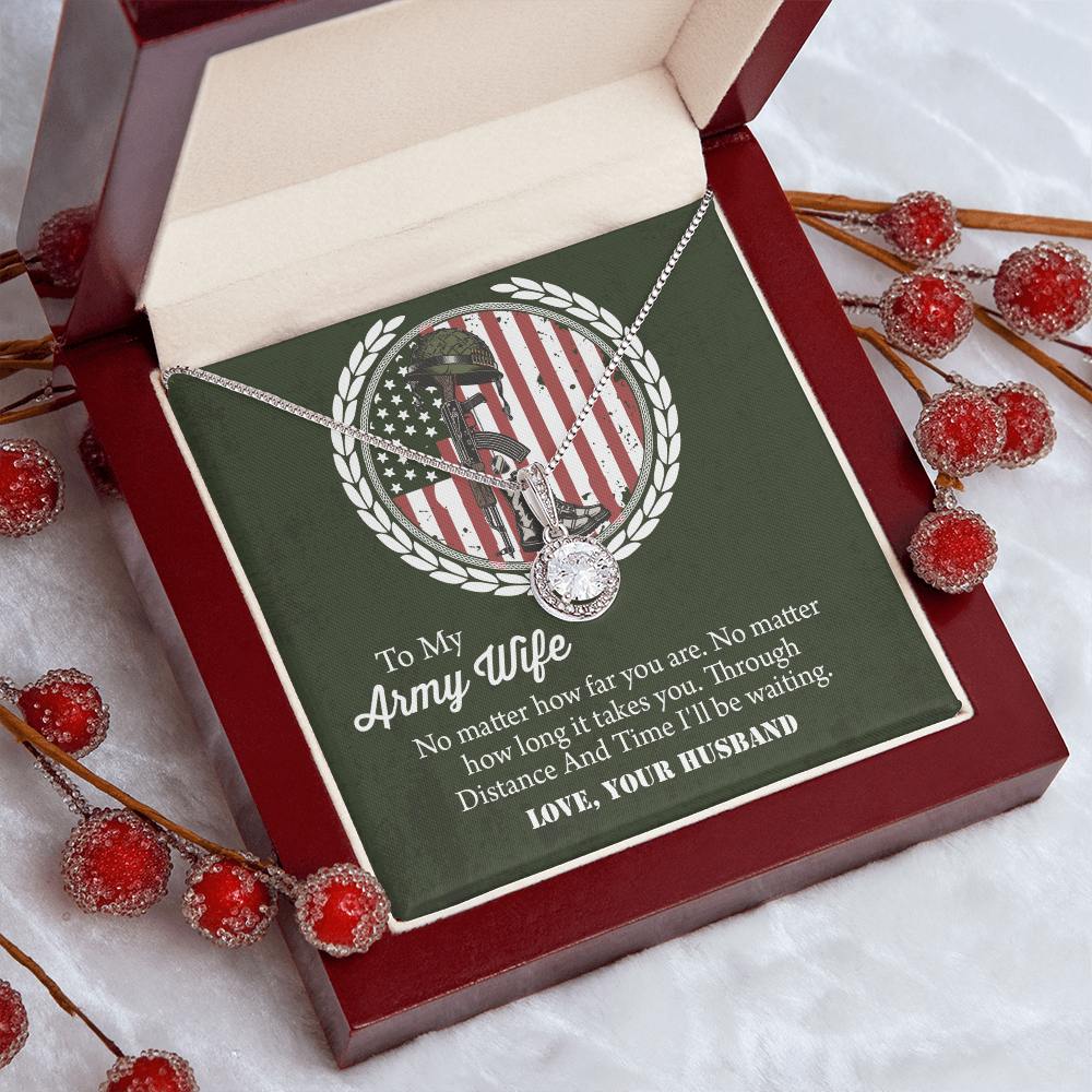 To My army wife Eternal Hope Necklace, Military Wife Gift, Gift from Husband to Wife, Anniversary Gift for Army Wife