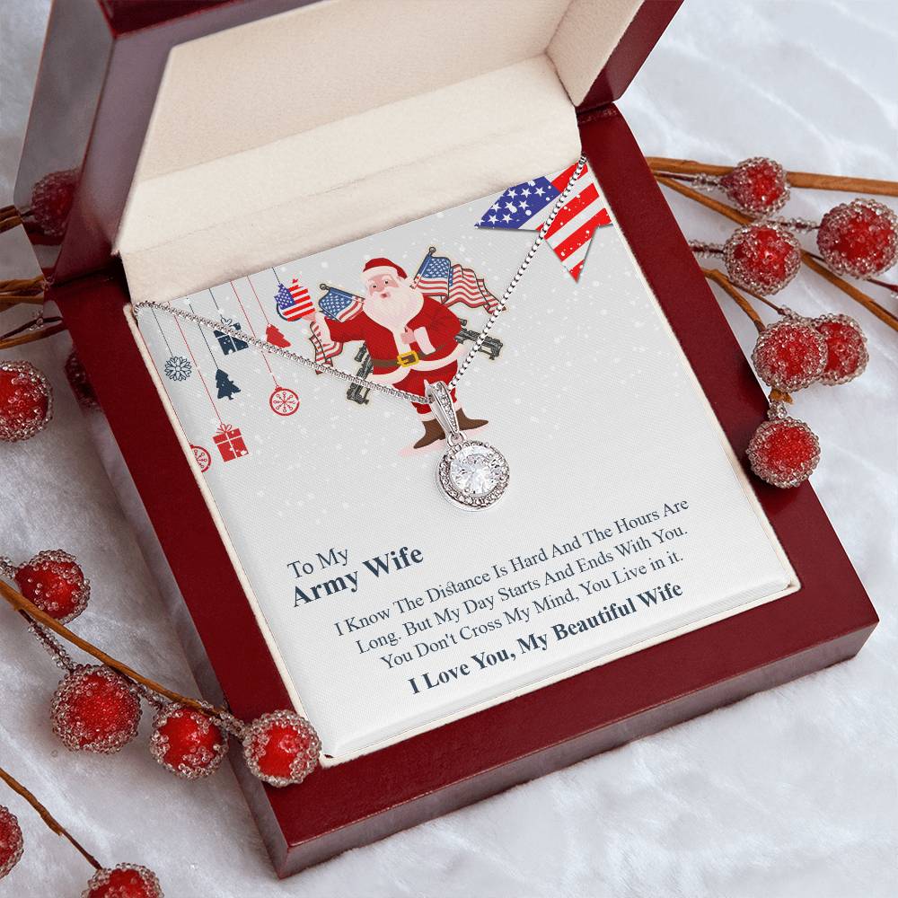 To My army wife Eternal Hope Necklace, Military Wife Gift, Gift from Husband to Wife, Anniversary Gift for Army Wife