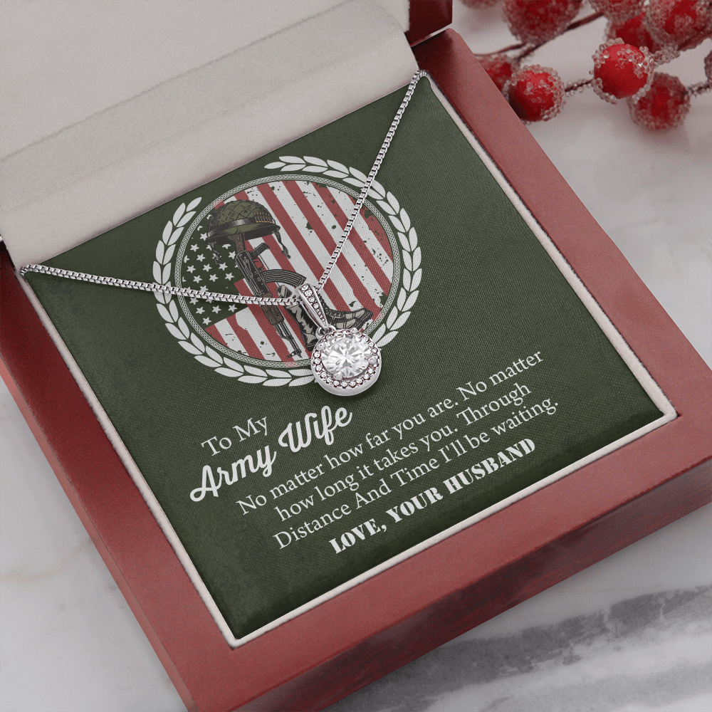 To My army wife Eternal Hope Necklace, Military Wife Gift, Gift from Husband to Wife, Anniversary Gift for Army Wife